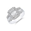 18ct White Gold Baguette and Brilliant Cut 1.00ct Diamond Cluster Ring