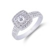 18ct White Gold 1.00ct Diamond Cluster Ring
