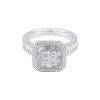 18ct White Gold Baguette and Brilliant Cut 1.50ct Diamond Cluster Ring