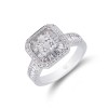 18ct White Gold Baguette and Brilliant Cut 1.50ct Diamond Cluster Ring