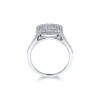 18ct White Gold Baguette and Brilliant Cut 1.00ct Diamond Cluster Ring