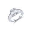 18ct White Gold Baguette and Brilliant Cut 1.75ct Diamond Cluster Ring