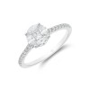 18ct White Gold Marquise And Princess Cut 0.64ct Diamond Shoulder Cluster Ring 1