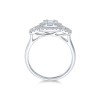 18ct White Gold 0.76ct Baguette and Round Brilliant Trilogy Diamond Cluster Ring