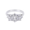 Platinum 1.52ct Round Brilliant and Baguette Diamond Boat Cluster Ring