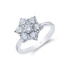 Platinum Brilliant Cut 1.50ct Diamond Flower Cluster Ring