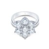 Platinum Brilliant Cut 3.20ct Diamond Flower Cluster Ring