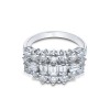 Platinum Baguette and Brilliant Cut 2.80ct Diamond Cluster Ring