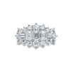 Platinum Baguette and Brilliant Cut 3.00ct Diamond Cluster Ring