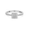 Platinum 0.27ct Tile Cut Diamond Shoulders Ring