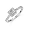 Platinum 0.27ct Tile Cut Diamond Shoulders Ring