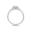 Platinum 0.33ct Tile Cut with Split Diamond Shoulder Ring