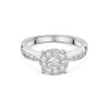 Platinum 0.75ct Diamond Cluster Ring with Diamond Shoulders