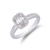 9ct White Gold Baguette and Brilliant Cut 0.30ct Diamond Cluster Ring