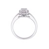 9ct White Gold Baguette and Brilliant Cut 0.30ct Diamond Cluster Ring