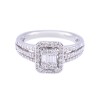 9ct White Gold Baguette and Brilliant Cut 0.50ct Diamond Cluster Ring