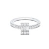 9ct White Gold Baguette and Brilliant Cut 0.50ct Diamond Cluster Ring