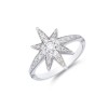 9ct White Gold Brilliant Cut Diamond 0.45ct Pave Star Ring