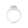9ct White Gold 0.51ct Baguette and Round Brilliant Double Row Diamond Cluster Ring