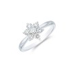 9ct White Gold Round Brilliant 0.51ct Diamond Flower Cluster Ring