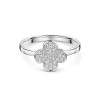 9ct White Gold 0.20ct Diamond Cluster Clover Ring