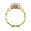 9ct Yellow Gold Round Brilliant And Baguette Cut 0.60ct Diamond Cluster Ring