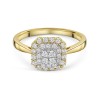9ct Yellow Gold 0.50ct Round Brilliant Cluster Diamond Ring 