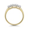 9ct Yellow Gold 0.15ct Round Brilliant Cluster Diamond Ring 