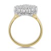 9ct Yellow Gold 0.50ct Baguette & Round Brilliant Multi Cluster Diamond Ring 
