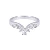 18ct White Gold 0.50ct Round Brilliant Diamond Half Hoop Wishbone Eternity Ring