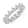 18ct White Gold Heart Cut 4.25ct Diamond Eternity Ring