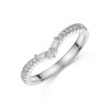 Platinum Round Brilliant & Baguette Cut 0.23ct Diamond Wishbone Eternity Ring