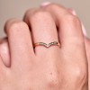 9ct Yellow Gold Brilliant Cut 0.05ct Diamond Wishbone Eternity Ring