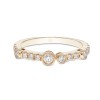 18ct Yellow Gold Brilliant Cut 0.30ct Rub Over Diamond Fancy Band