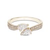 18ct Yellow Gold 0.75ct Pear And Round Brilliant Diamond Fancy Band Ring