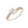 18ct Yellow Gold 0.75ct Pear And Round Brilliant Diamond Fancy Band Ring