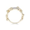 18ct Yellow Gold Round Brilliant Pave 0.13ct Diamond Link and Ball Ring