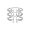 18ct White Gold Marquise And Round Brilliant 1.46ct Diamond Three Row Ring