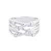 18ct White Gold 0.50ct Round Brilliant Cut Diamond Multi Row Crossover Ring