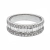 18ct white gold baguette and round brilliant diamond fancy ring 1.50ct