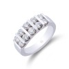 18ct White Gold Brilliant Cut 1.00ct Double Row Diamond Fancy Band