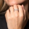 18ct White Gold Round Brilliant 0.65ct Diamond Crossover Fancy Band Ring
