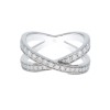 18ct White Gold Round Brilliant 0.65ct Diamond Crossover Fancy Band Ring