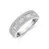 18ct White Gold Baguette & Round Brilliant Cut 0.85ct Diamond Fancy Band