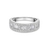 18ct White Gold Baguette & Round Brilliant Cut 0.85ct Diamond Fancy Band