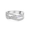 Platinum 0.80ct Diamond Cross Over Fancy Band