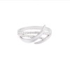 9ct White Gold 0.18ct Round Brilliant Diamond Fancy Cross-Over Ring