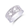 9ct White Gold Round Brilliant Cut 0.29ct Diamond Fancy Band