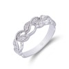 9ct White Gold Brilliant Cut 0.10ct Diamond Fancy Band
