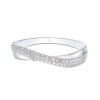 9ct White Gold Brilliant Cut 0.14ct Diamond Twist Fancy Band